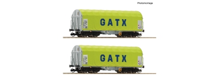 Roco 6680011 - TT - 2-tlg. Set Schiebeplanenwagen, GATX, Ep. VI